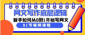 （9016期）网文写作底层逻辑，新手如何从0到1开始写网文（31节课）-财仔梦想资源网