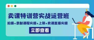 （9031期）卖课特训营实战运营班：拍摄+录制课程实操+上架课程+卖课直播实操-财仔梦想资源网