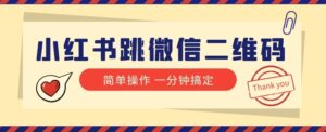 小红书引流来了！小红书跳微信二维码，1分钟操作即可完成所有步骤-财仔梦想资源网