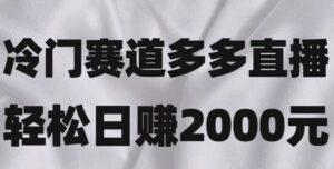 冷门赛道拼多多直播，简单念稿子，日收益2000＋【揭秘】-财仔梦想资源网