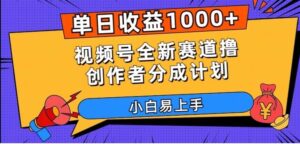 单日收益1000+，视频号全新赛道撸创作者分成计划，小白易上手【揭秘】-财仔梦想资源网