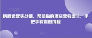 携程运营实战课，帮助你的酒店营收增长，手把手教你做携程-财仔梦想资源网