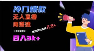 冷门爆款直播间手把手搭建，流量巨大，日入3k+-财仔梦想资源网
