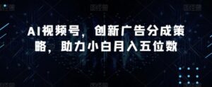 AI视频号，创新广告分成策略，助力小白月入五位数【揭秘】-财仔梦想资源网