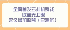 全网首发云挂机赚钱收益无上限永久增加收益-财仔梦想资源网