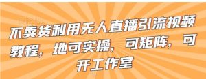 不卖货利用无人直播引流视频教程，地可实操，可矩阵，可开工作室-财仔梦想资源网