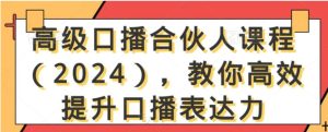 高级口播合伙人课程，教你高效提升口播表达力-财仔梦想资源网