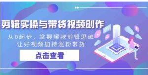 剪辑实操与带货视频创作，从0起步，掌握爆款剪辑思维，让好视频加持涨粉…-财仔梦想资源网