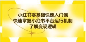 小红书0基础快速入门课，快速掌握小红书平台运行机制，了解变现逻辑-财仔梦想资源网