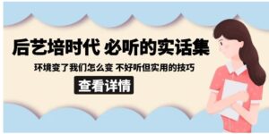 后艺培时代之必听的实话集：环境变了我们怎么变不好听但实用的技巧-财仔梦想资源网