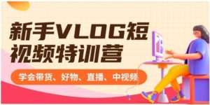 新手VLOG短视频特训营：学会带货、好物、直播、中视频、赚Q方法-财仔梦想资源网