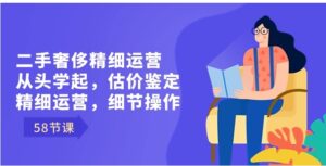 二手奢侈精细运营从头学起，估价鉴定，精细运营，细节操作-财仔梦想资源网
