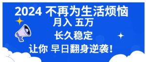2024不再为生活烦恼月入5W长久稳定让你早日翻身逆袭-财仔梦想资源网