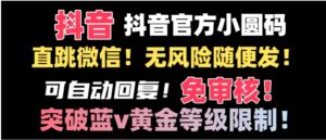 抖音二维码直跳微信技术！站内随便发不违规！！-财仔梦想资源网