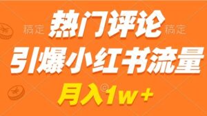 热门评论引爆小红书流量，作品制作简单，广告接到手软，月入过万不是梦-财仔梦想资源网