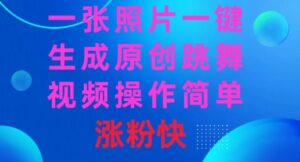 一张照片，一键生成原创跳舞视频操作简单涨粉快-财仔梦想资源网