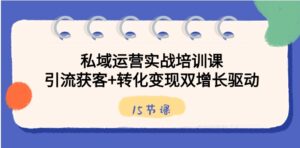 私域运营实战培训课，引流获客+转化变现双增长驱动-财仔梦想资源网