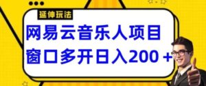 拆解网易云音乐人项目，窗口多开日入200+-财仔梦想资源网