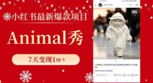 小红书最新爆款项目，Animal秀，7天变现1w+-财仔梦想资源网