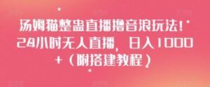 汤姆猫整蛊直播撸音浪玩法！24小时无人直播，日入1000+【揭秘】-财仔梦想资源网