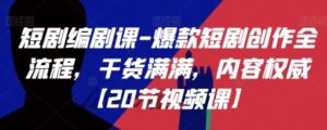 短剧编剧课-爆款短剧创作全流程，干货满满，内容权威【20节视频课】-财仔梦想资源网