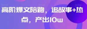 高阶爆文陪跑，追故事+热点，产出10w+-财仔梦想资源网