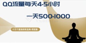 十万个富翁修炼宝典之1.QQ流量每天4-5小时，一天500-1000-财仔梦想资源网