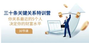 三十条关键关系特训营：你关系最近的5个人决定你的财富水平-财仔梦想资源网