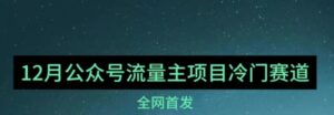 12月份最新公众号流量主小众赛道推荐，30篇以内就能入池！-财仔梦想资源网