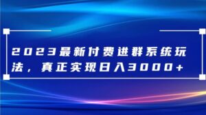 2023最新付费进群系统，日入3000+，送全套源码-财仔梦想资源网