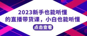 2023新手也能听懂的直播带货课，小白也能听懂，20节完整-财仔梦想资源网