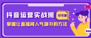 抖音运营实战班，掌握让直播间人气飙升的方法-财仔梦想资源网