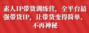 素人IP带货训练营，全平台最强带货IP，让带货变得简单、不再神秘-财仔梦想资源网