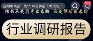 行业调研报告，结果不是思考出来的而是调研出来的-财仔梦想资源网
