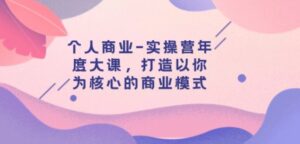 个人商业-实操营年度大课，打造以你为核心的商业模式-财仔梦想资源网