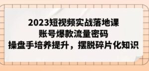 2023短视频实战落地课，账号爆款流量密码，操盘手培养提升，摆脱碎片化知识-财仔梦想资源网