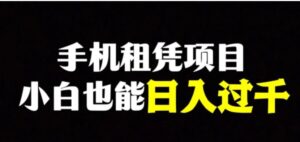 手机租凭项目，0成本高利润，小白也能日入过千-财仔梦想资源网