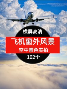 飞机窗外风景空中景色实拍高清短视频素材-财仔梦想资源网