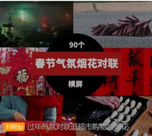 过年气氛对联逛超市购物放烟花-财仔梦想资源网