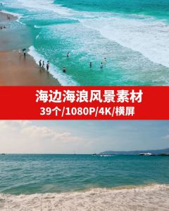 海边海浪风景高清4K素材-财仔梦想资源网
