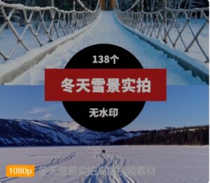 冬天雪景实拍高清视频素材-财仔梦想资源网