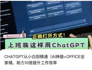 CHATGPT从小白到精通，AI神器+OFFICE全家桶，助力10倍提升工作效率-财仔梦想资源网