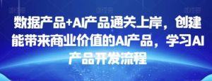 数据产品+AI产品通关上岸，创建能带来商业价值的AI产品，学习AI产品开发流程-财仔梦想资源网