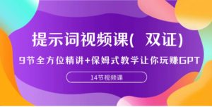 提示词视频课，9节全方位精讲+保姆式教学让你玩赚GPT-财仔梦想资源网