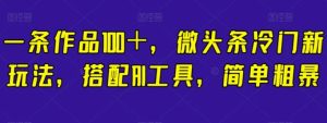 一条作品100＋，微头条冷门新玩法，搭配AI工具，简单粗暴【揭秘】-财仔梦想资源网