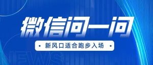 全网首发微信问一问新风口变现项目-财仔梦想资源网