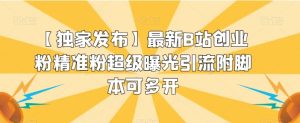 【独家发布】最新B站创业粉精准粉超级曝光引流附脚本可多开【揭秘】-财仔梦想资源网