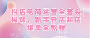 抖店电商运营全套实操课，新手开店起店爆单全教程-财仔梦想资源网