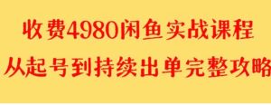 外面收费4980闲鱼无货源实战教程 单号4000+-财仔梦想资源网