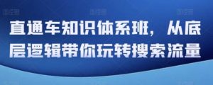 直通车知识体系班，从底层逻辑带你玩转搜索流量-财仔梦想资源网
